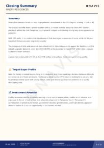 Investment summary for Pinery Residences